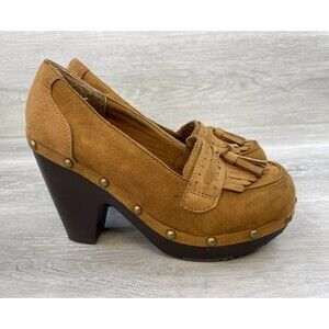 Union Bay Nicolette 318-80-82 Women's 8M Brown Suede Studded Chunky Y2k Shoes